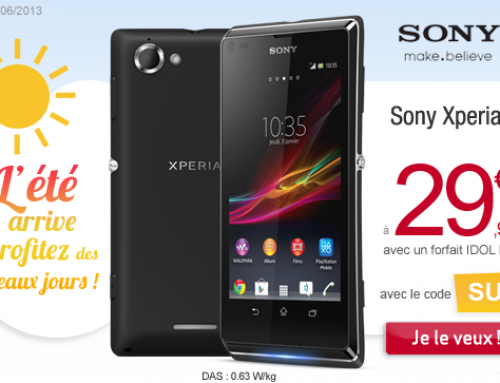 Le Sony Xperia L à 19,99 € avec un forfait idol M